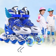 Roller Skates Kids Adjustable Inline Skates with 4 Illuminating Wheels Rollerblades for Girls Boys B