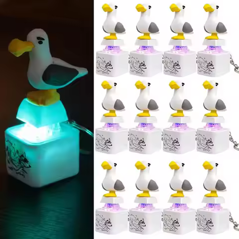1/10pcs Funny Creative Rechargeable Bird Seagull Button Sound Keychain Cute Bird Seagull Button Soun