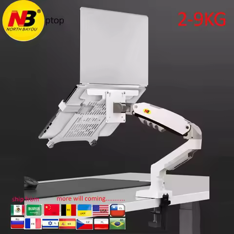 NB F80 + FP-2 Full Motion 360 Rotate Pivot 2-9kg Gas Spring Arm 10'-17' Laptop Tray Desktop Stand Cl