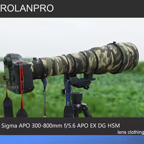 ROLANPRO Camouflage Lens Coat for Sigma APO 300-800mm f/5.6 EX DG HSM Lens Protective Sleeve DSLR Ba