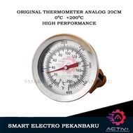 MESIN ORIGINAL ANALOG COOKING OIL THERMOMETER (0゚C + 200田C) 20CM Stainless Steel BIMETAL Temperature