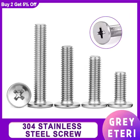 304 Stainless Steel Phillips Ultra Thin Flat Wafer Head Screw Thin Laptop Cross Bolt Screw for Compu