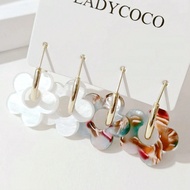 2 Pairs Fashionable Cute Acrylic 5-Petal Pendant Earrings, Suitable For Women, Date, Party, Gift, Cl