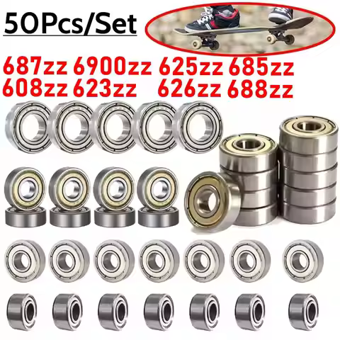 50Pcs/set 687zz 625zz 685zz 608zz 623zz 626zz Ball Bearing Chrome Steel Ball Bearings 3D Printer Par