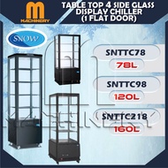 M.Machinery SNOW Table Top 4 Side Glass Display Chiller(1 Flat Door)