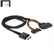 Gen 4 Oculink SFF-8611 4I to PCIe SFF-8639 U.2 NVMe with  15P Male Power Server Cable