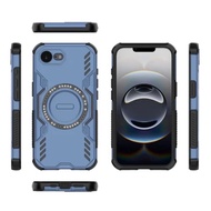 For iPhone 16e PC Hollow Protective Phone Case i Phone 16e iPhone16 16 E E16 Magnetic Ring Shockproo