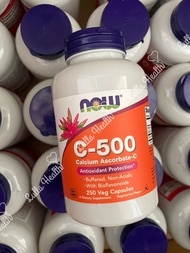NOW Foods วิตามินซี C-500 ชนิด Calcium Ascorbate จำนวน 100 เม็ด และ 250 เม็ด