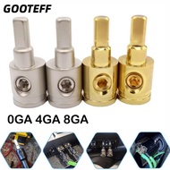 CARAMELOMA Car Speaker Wire Terminal, 0GA 4GA 8GA Pure Copper Car Audio Connector, Gold Silver Wire 