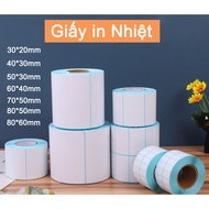 Barcode thermal label printing paper 30x20,30x40,70x50,50x30mm