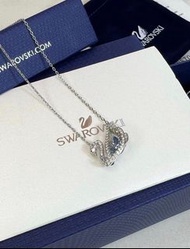 Swarovski施華洛世奇經典水晶鍍玫瑰金黑天鵝項鍊吊墜鎖骨鍊，銀白色，單件裝（品牌包裝）