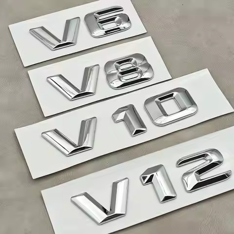 3D ABS Chrome Letters V6 V8 V10 V12 Car Fender Side Logo Badge Sticker For W205 W204 W213 W212 W221 