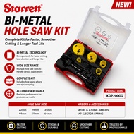 [ STARRETT ] (KDP2000G) Bi-Metal Hole Saw Kit | 22-64mm | Professional Complete Set