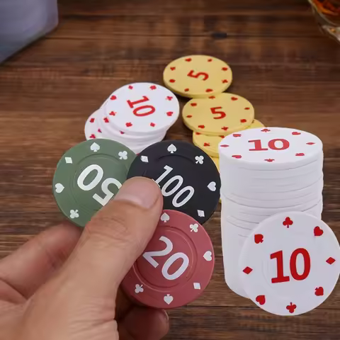 100Pcs Cards Game Casinos Counting Game Entertainment Card Chip Set