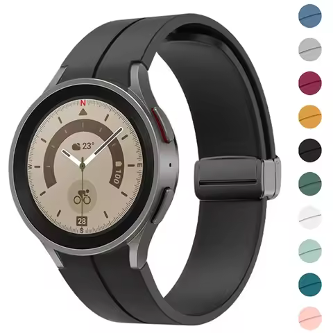 Silicone Strap for Samsung Galaxy Watch 7 Ultra 6/5/4 44mm 40mm Watch5 Pro 45mm Magnetic Buckle Band