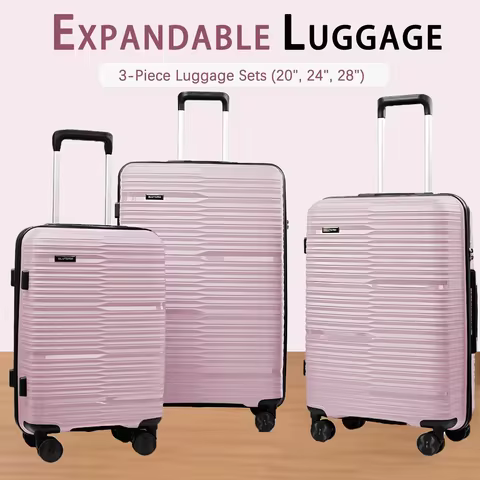 3PCS Suitcase with Wheels, Carry on Luggage 22x14x9 Airline Approved, 20 24 28 Inch Travel Suitcase 