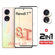 OPPO Reno 8T 5G Tempered Glass For OPPO Reno8 T 5G 4G Reno 8T 8 8Z 7 7Z 6 6Z 5 4 3 Pro 5G 4G 2 in 1 Full Coverage Screen Protector Protective Glass Film