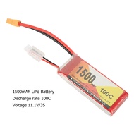 {UU61} แบตเตอรี่ LiPo 1500mAh RC LiPo Battery 100C 3S สำหรับกิจกรรมกลางแจ้งสำหรับมือสมัครเล่น