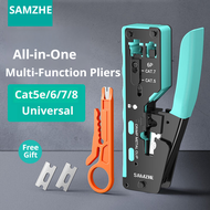 SAMZHE | SAMZHE RJ45 Crimp Tool Pass Through Crimper Cutter for Cat6a Cat6 Cat5 8P8C Modular Connect
