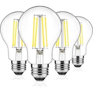 Dimmable A19 LED Filament Bulb 60W Equivalent, 6W Vintage Edison Light Bulbs 5000K Daylight White 85