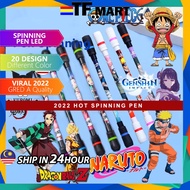 [MALAYSIA STOCK] TFMART LED Spin Pen Spinning Pen Spin spining pen Pusing Pen Viral Plastic Spinner 