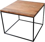 Iron Wood Cube Table, Made in Indonesia, 21.7 x 21.7 inches (55 x 55 cm), No Assembly Required