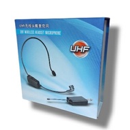 Microphone mic mik UHF WIRELESS headset jepit telinga tanpa kabel