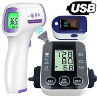 IDEABEL Family Health Check English Voice LCD BP Monitor Heart Rate Meter Portable Infrared Forehead