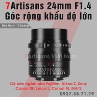 Ống kính 7Artisan 24mm F1.4 góc rộng đa dụng khẩu lớn cho Fujiflim Nikon Z Sony Canon RF Leica L Can