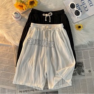Summer Thin Style Ice Silk Casual Shorts Men Women Hong Kong Japanese Design Street Wear Loose Baske