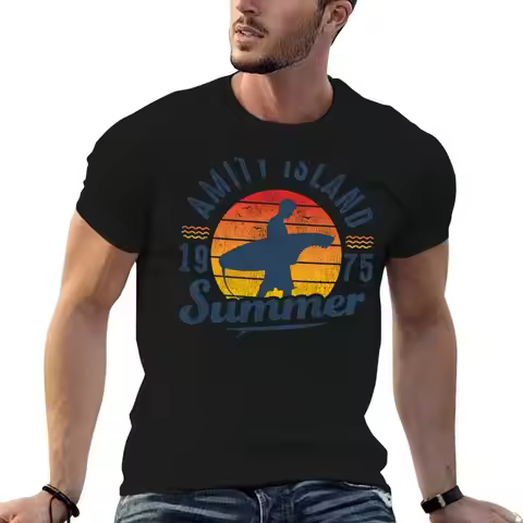 Amity Island Summer 0f 75(Universal ? UCS LLC) T-Shirt t shirts for man graphic funny anime tshirt T