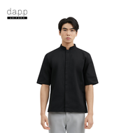 dapp Uniform เสื้อเชฟ เสื้อกุ๊ก แขนสั้น คอจีน รุ่น Nick สีดำ (TJKB1919DPS)