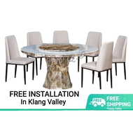 Q 10  - 6 Seater Marble Dining Table Set / 8 Seater Marble Dining Table Set / 6 Seater Marble Dining