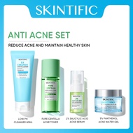 SKINTIFIC Skincare 4pcs Paket Set With Serum Low pH Cleanser Barrier Repair Moisture Gel Daily Toner