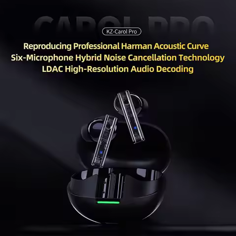 KZ Carol Pro TWS Bluetooth Earphones 5.4 6-Mic Active Noise Cancelling Headphones True Wireless Wate