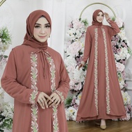 (cod) gamis wanita rompi misah terbaru bahan full ceruty baby doll - sallem l