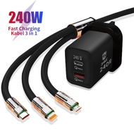 ZHIKE Pengecas Fast Charging Cable 3 In 1 USB to Type C Micro USB  iOS 1.2M Silicone With 280W Ice C