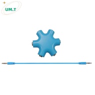 UM.T 6 Ports Headphones Aux Splitter 6 In 1 Smart Accessories Audio Aux Cable Splitter 3.5mm 1 Male 