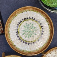 Storage Sofa Side Table Small Tea Table Picnic Table Handmade Shell Nordic Style Rattan Small Side T