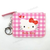 Sanrio Hello Kitty Checkered Ezlink Card Pass Holder Coin Purse Key Ring