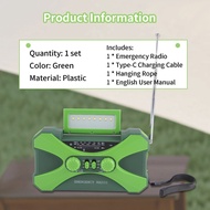 H610000MAh Emergency Radio Solar Hand Crank Radio Portable Radio with Phone Charger LED Flashlight