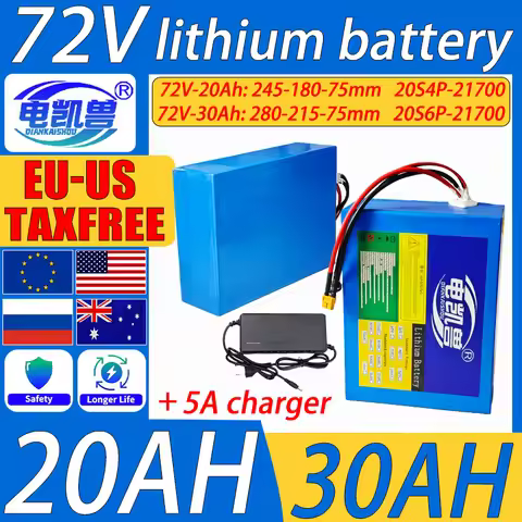 21700 72V 20AH 30AH Rechargeable Battery Pack Internal settings 40A BMS 2800W Motor E-Scooter Waterp