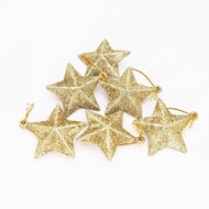 Christmas Tree Decorations 6pcs/Pack Five-pointed Star Pendant Decoration Accessories Christmas Tree