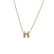 Like New Hermes Pop H Mini Necklace Metal Marron Glacé 0609 [Used] HERMES