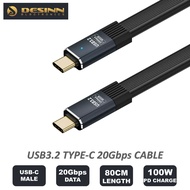 USB 3.2 Gen2 Type-C Cable | 20Gbps Data PD 100W Fast Charging | Supports 8K Video Output | For Lapto