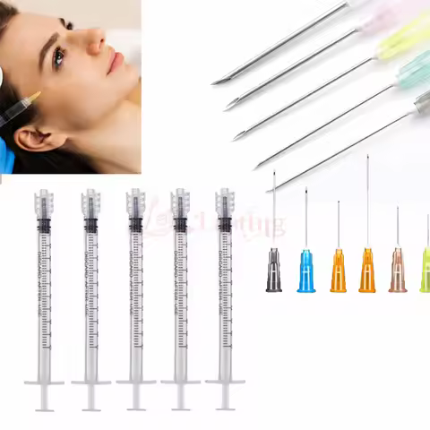 10pcs 1ml Luer Lock Syringes 30G 4mm 27G 26G 25G 23G 21G Needles Tool Sharp Pointed Needles Disposab