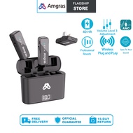 Amgras SoundMeta Ⅲ Pro ANC Wireless Lavalier Microphone Wireless With Active Noise Cancelling Dual-C