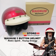 [SIRIM APPROVED] MAGNUM 5 BUTTON HELMET - RED COLOR