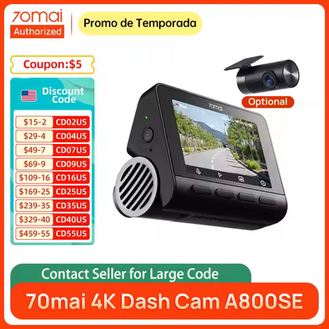 70mai 4K A800SE Car DVR Cost-effective with Super Night Vision Emergency Loop Time-Lapse 24h Parking