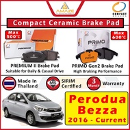 Compact (Premium II / Primo Gen2) Ceramic Brake Pad for Perodua Bezza (2016-Current)(Front)[Amaze Au